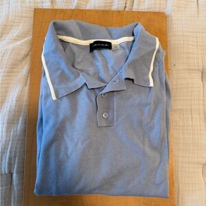 Tahari Light Blue Polo with White Trim